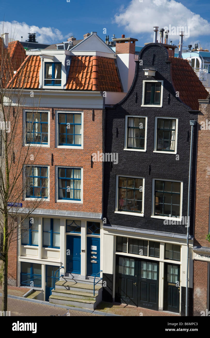 Kromboomsloot Straße und Kanal Amsterdam Niederlande Stockfoto