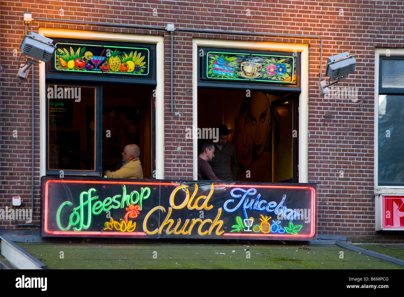 Coffe Shop Rotlichtviertel Amsterdam Niederlande Stockfoto