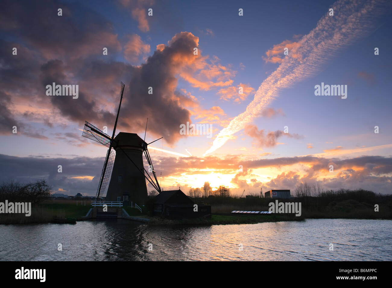 Kinderdijk Windmühlen zum UNESCO-Weltkulturerbe Niederlande Stockfoto