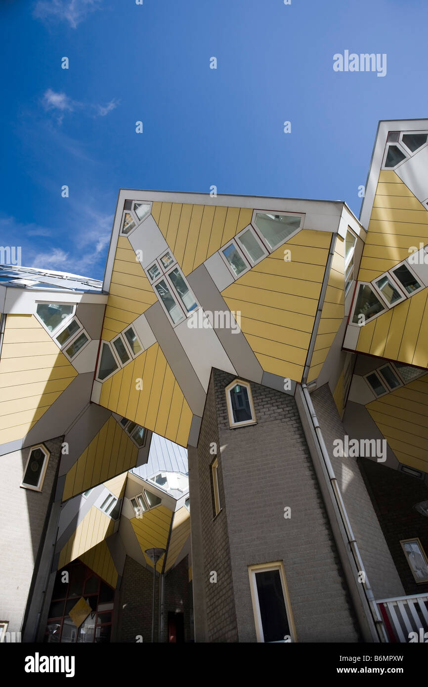 Kubische Häuser Kubuswoning von Piet Blom Rotterdam Niederlande Stockfoto