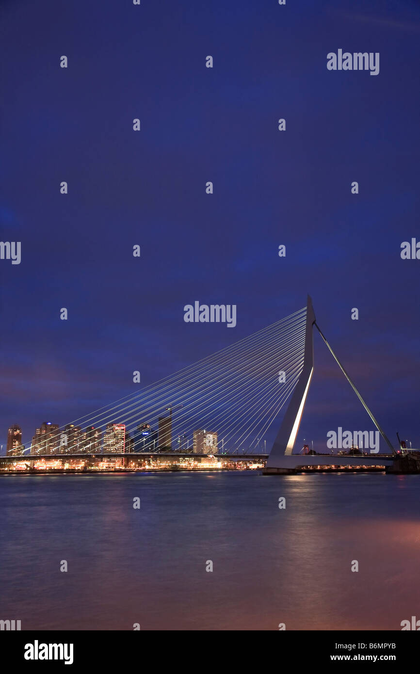 Erasmus-Suspension Bridge Rotterdam Niederlande Stockfoto
