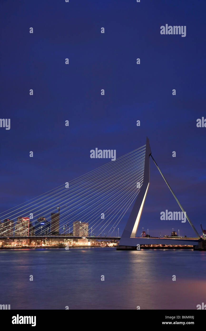 Erasmus-Suspension Bridge Rotterdam Niederlande Stockfoto
