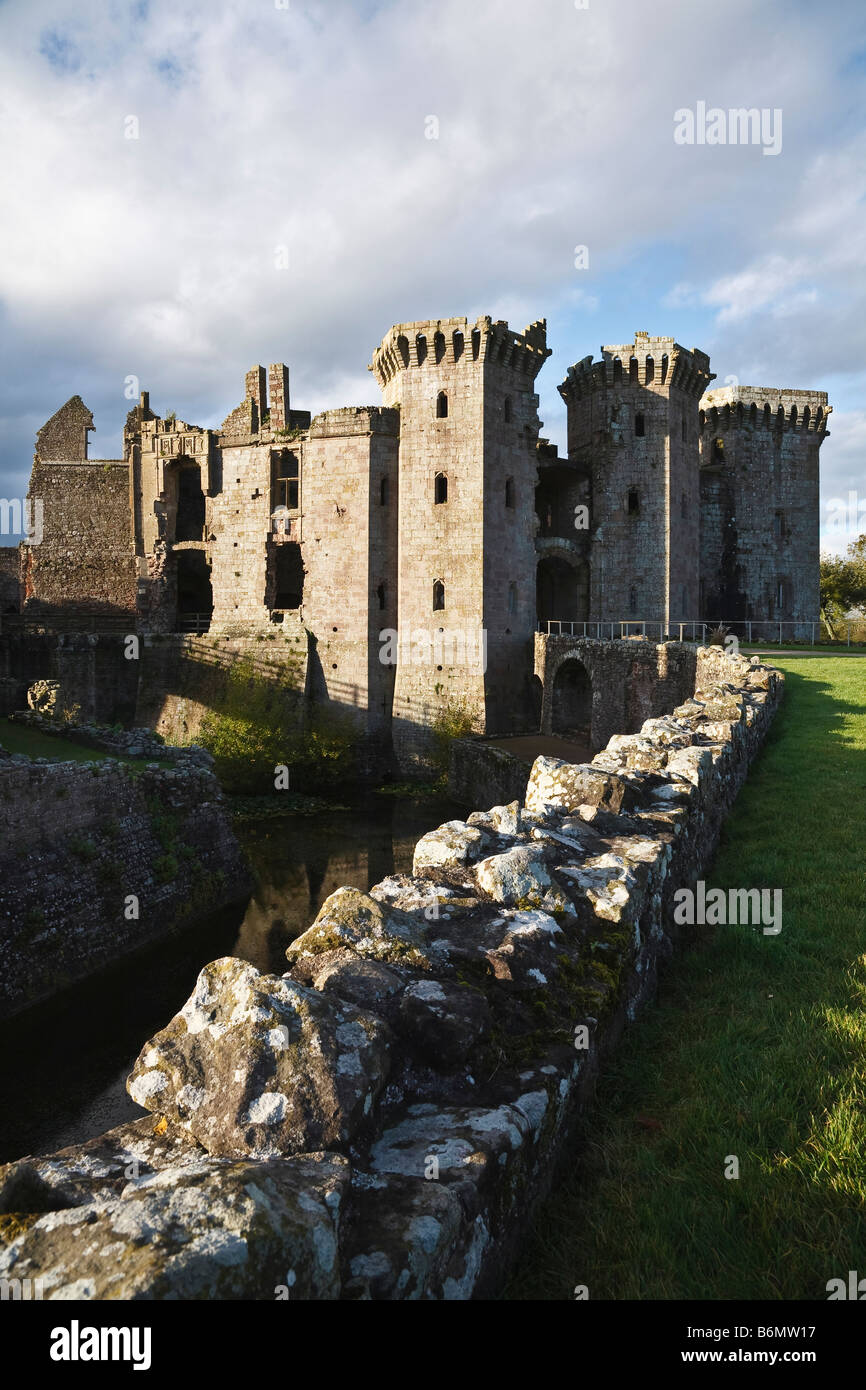 Raglan Castle (Torhaus), Monmouthshire, Wales Stockfoto