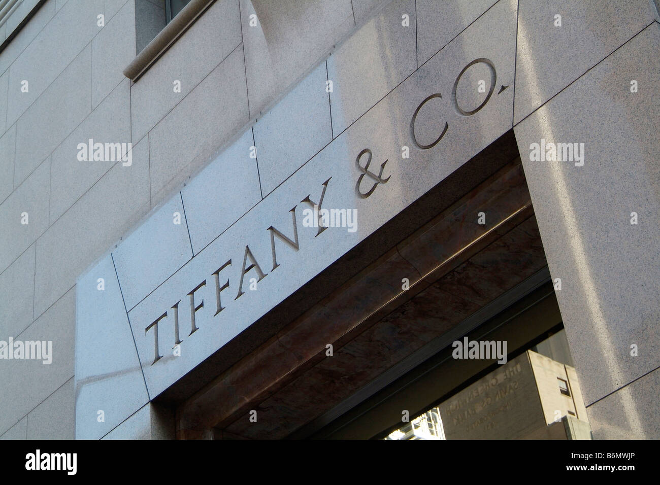 Eingang zum Tiffany & Co. New York Stockfoto