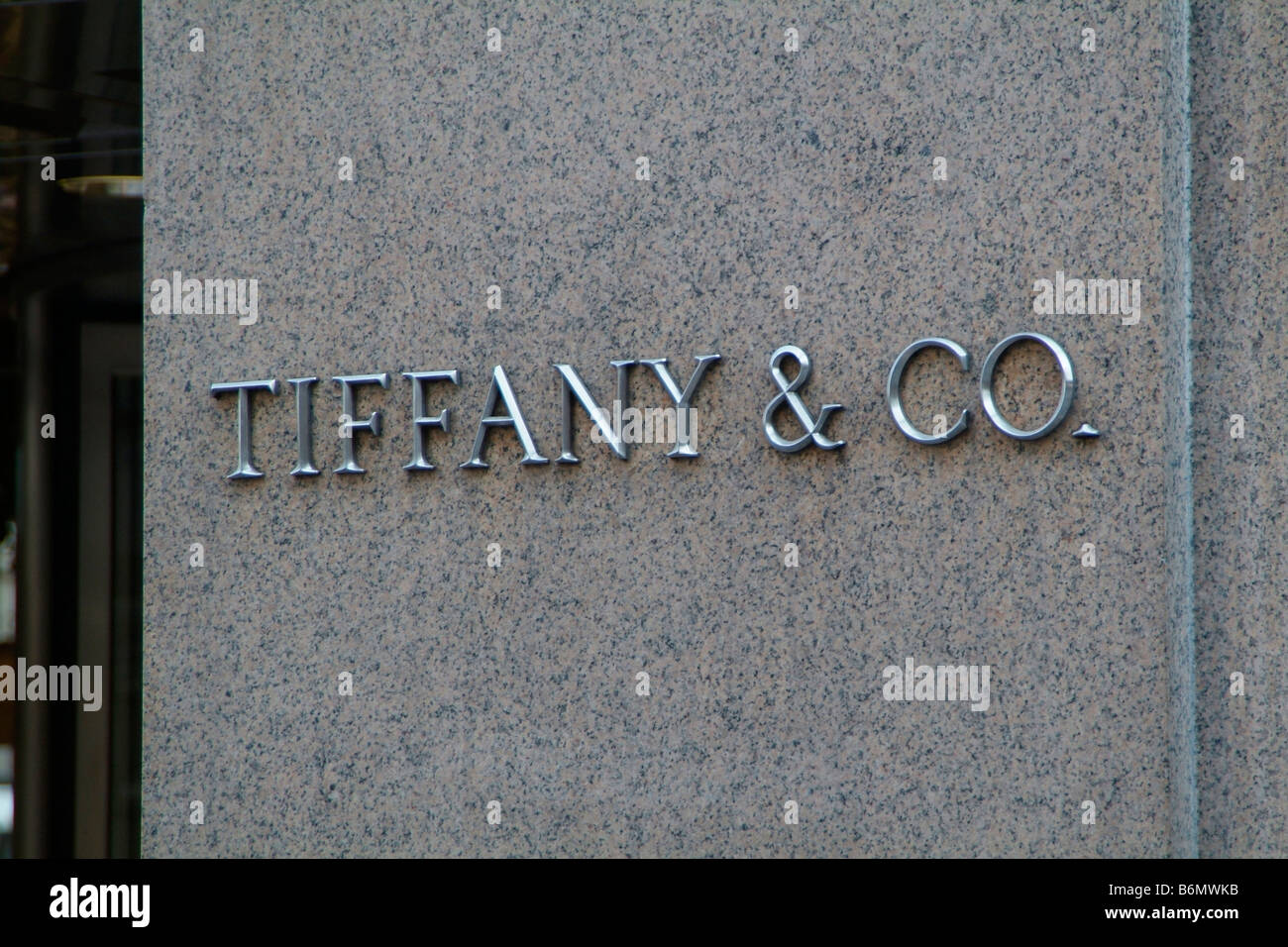 Eingang-Säule, Tiffany & Co. New York Stockfoto