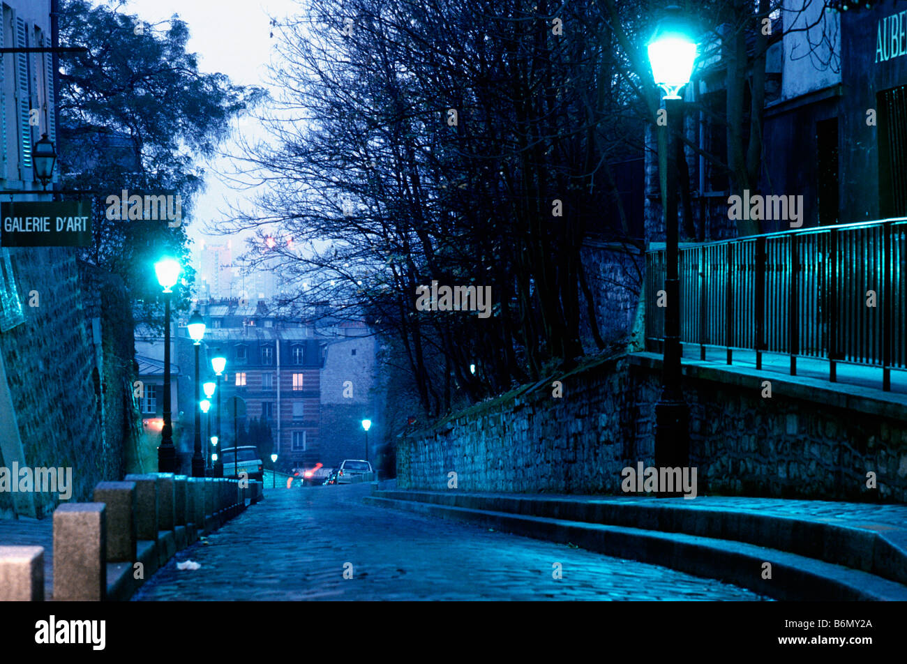 Straße am Montmartre Paris Stockfoto