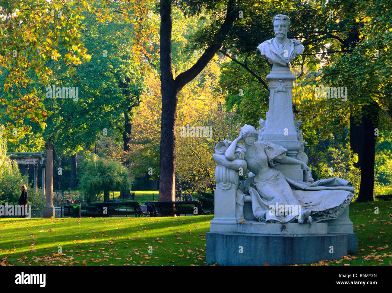 Parc Monceau in Paris Stockfoto
