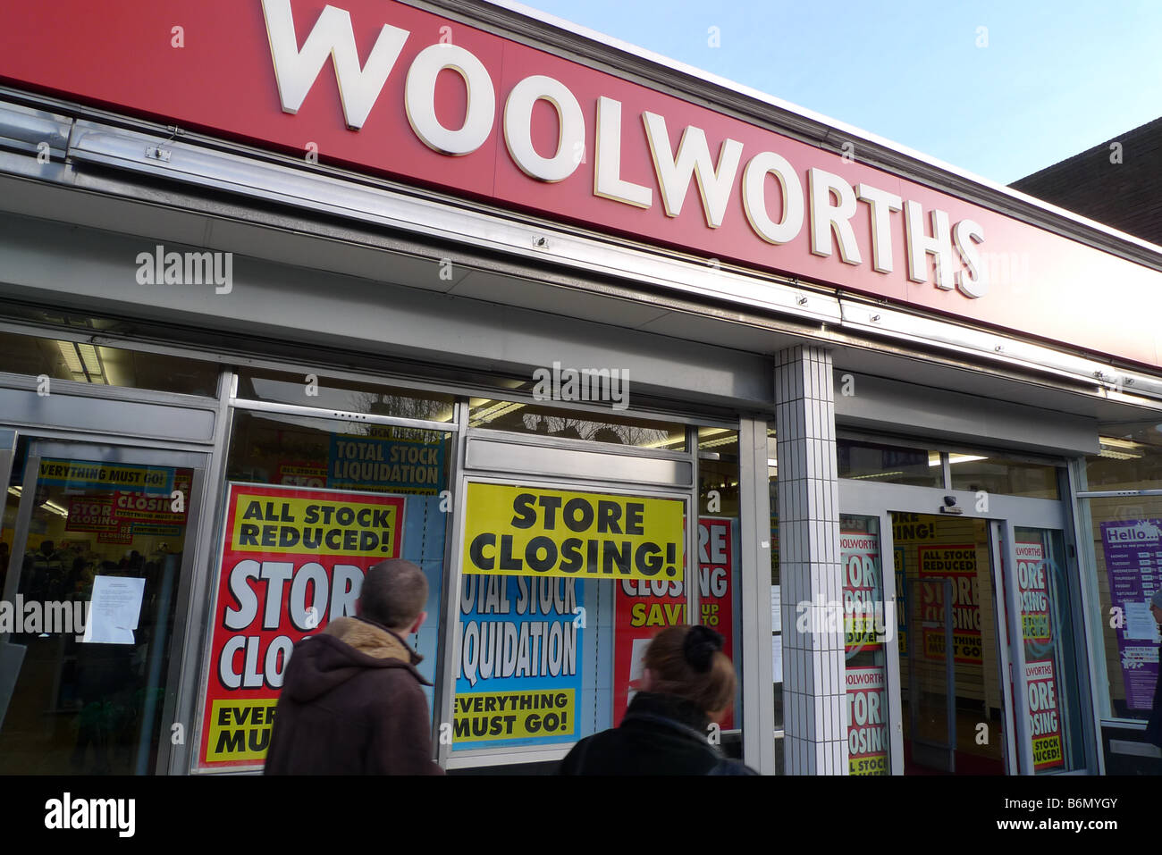Woolworths speichern schließen Verkauf Stockfoto