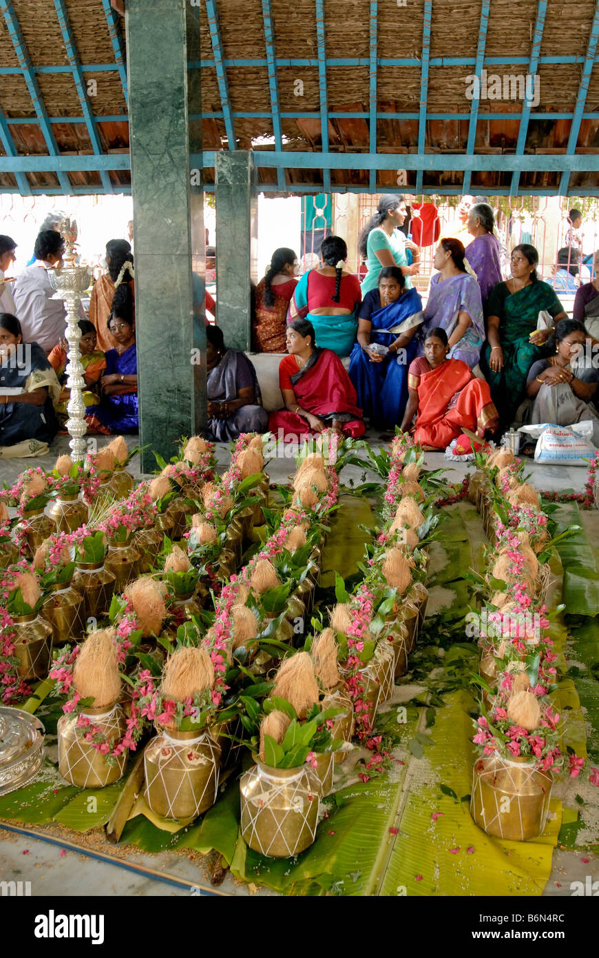 FESTIVAL IN KARPAKA VINAYAKAR TEMPEL IN PILLAIYARPATTI TAMILNADU Stockfoto