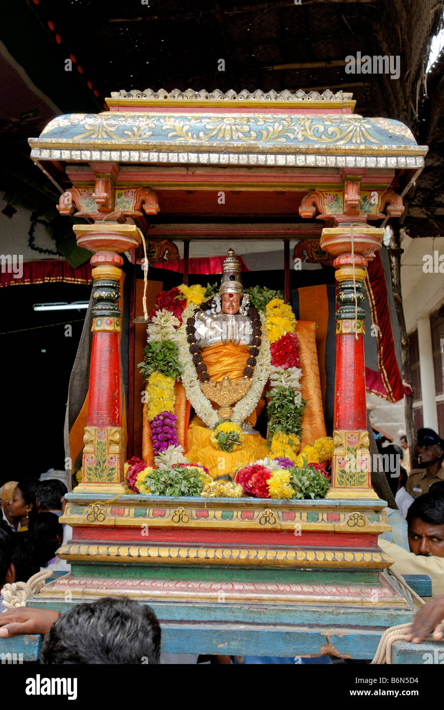 FESTIVAL IN KARPAKA VINAYAKAR TEMPEL IN PILLAIYARPATTI TAMILNADU Stockfoto