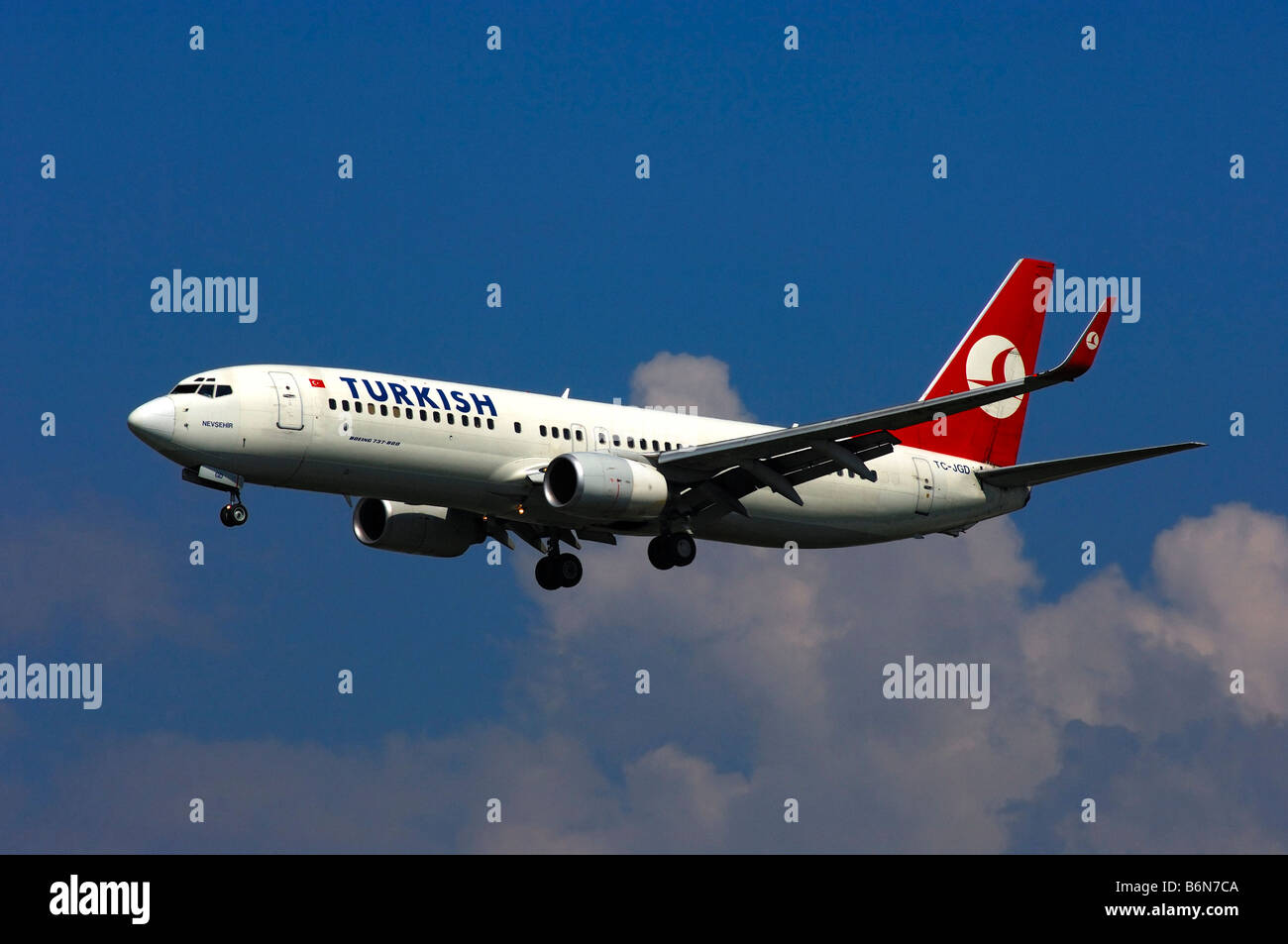 Flugzeug Boeing 737, Registrierung TC JGD, Turkish Airlines, Stockfoto
