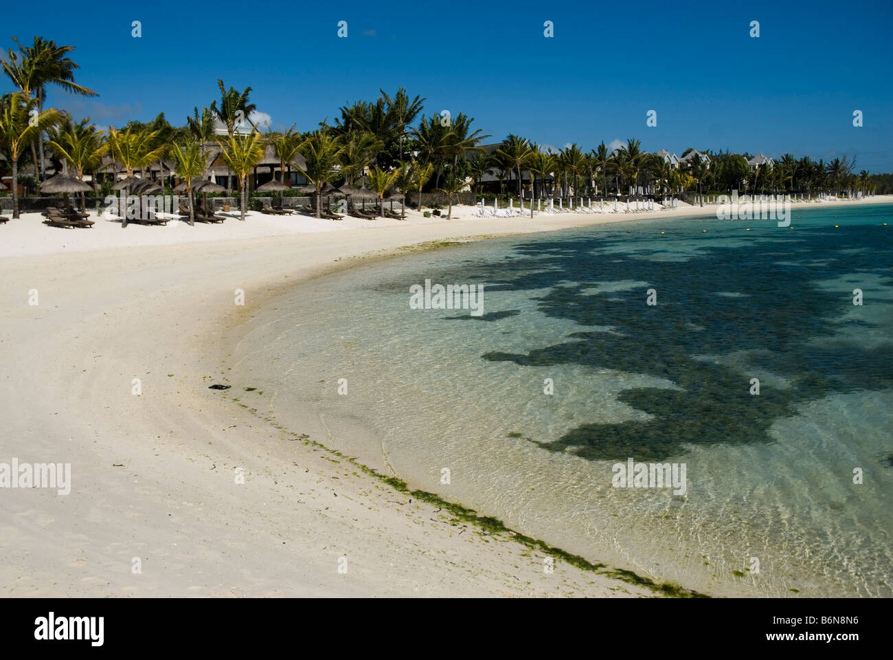 Strand des Hotel The Residence in Belle Mare Bereich Insel MAURITIUS Stockfoto