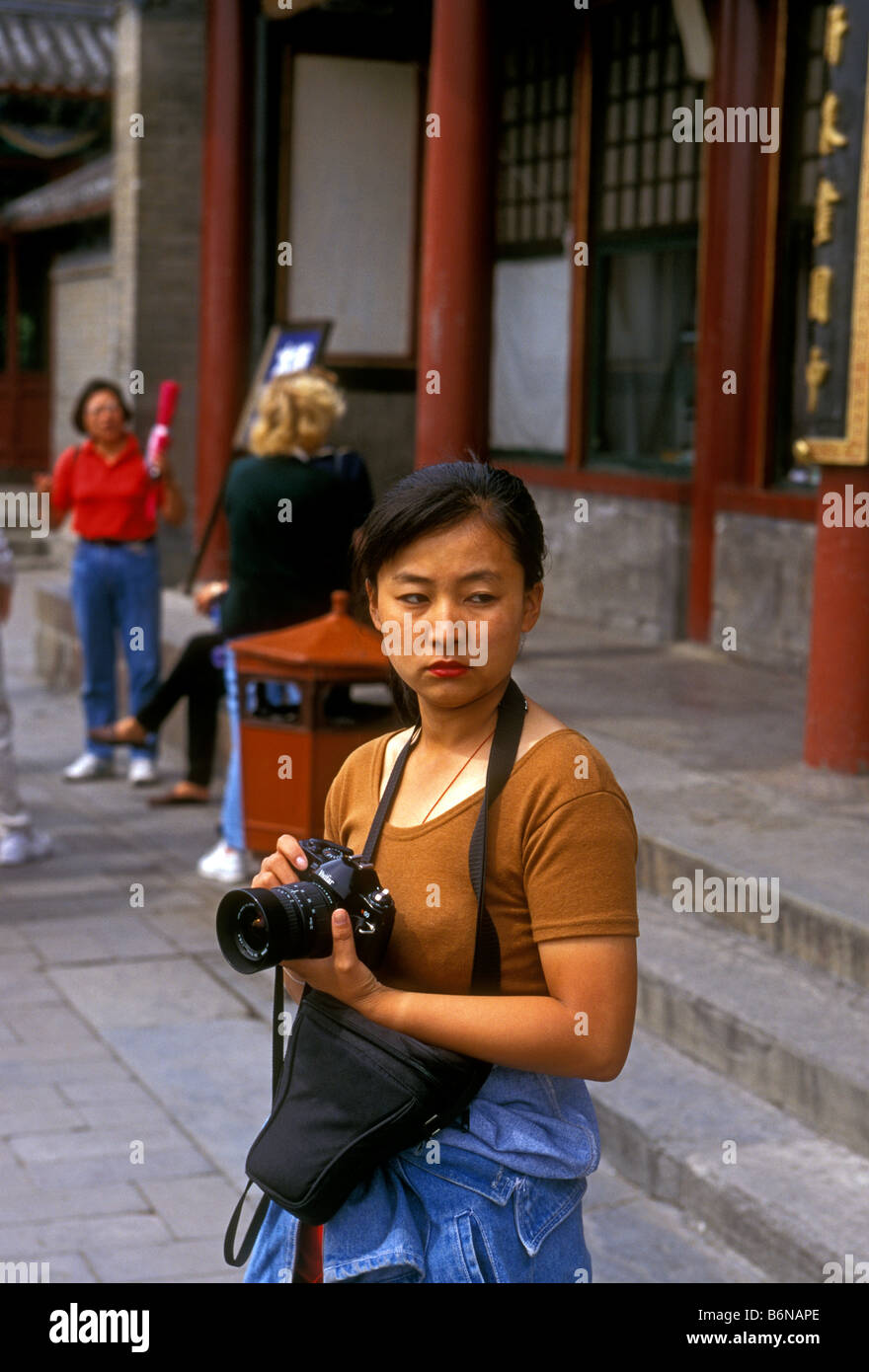 1, 1, chinesische Frau, Chinesisch, Frau, Fotografin, Fotograf, Peking, Peking, China, Asien Stockfoto