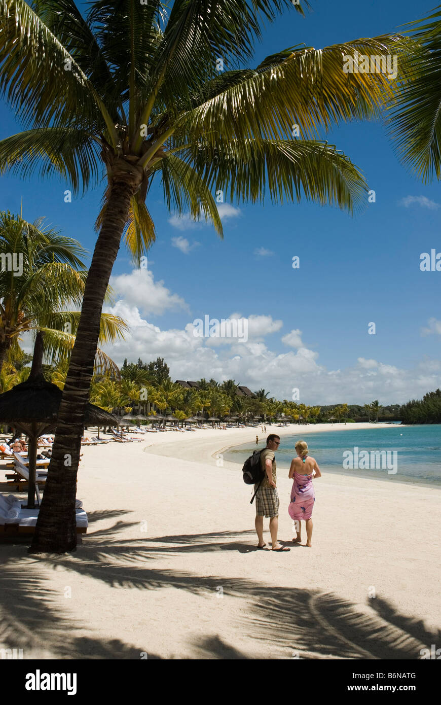 Strand des Hotel Le Touessrok in Trou d Eau Douce Bereich Insel MAURITIUS Stockfoto