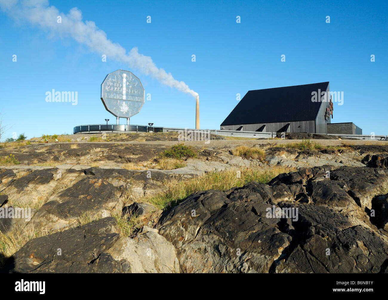 Sudbury's Big Nickel und Dynamic Earth Stockfoto