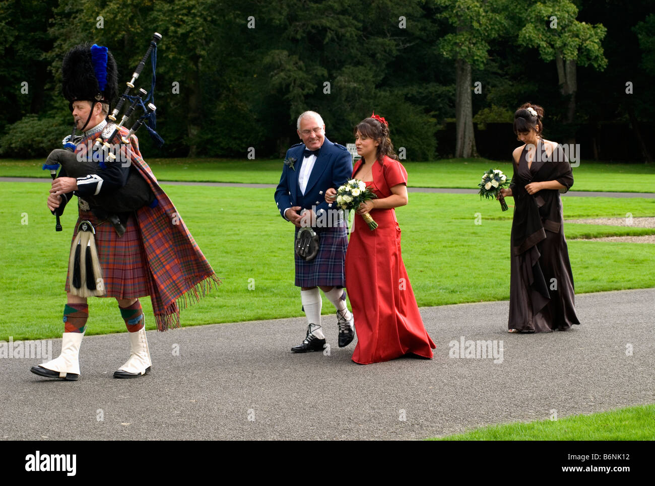 Schottische Hochzeit im Scone Palace, Perthshire, Schottland