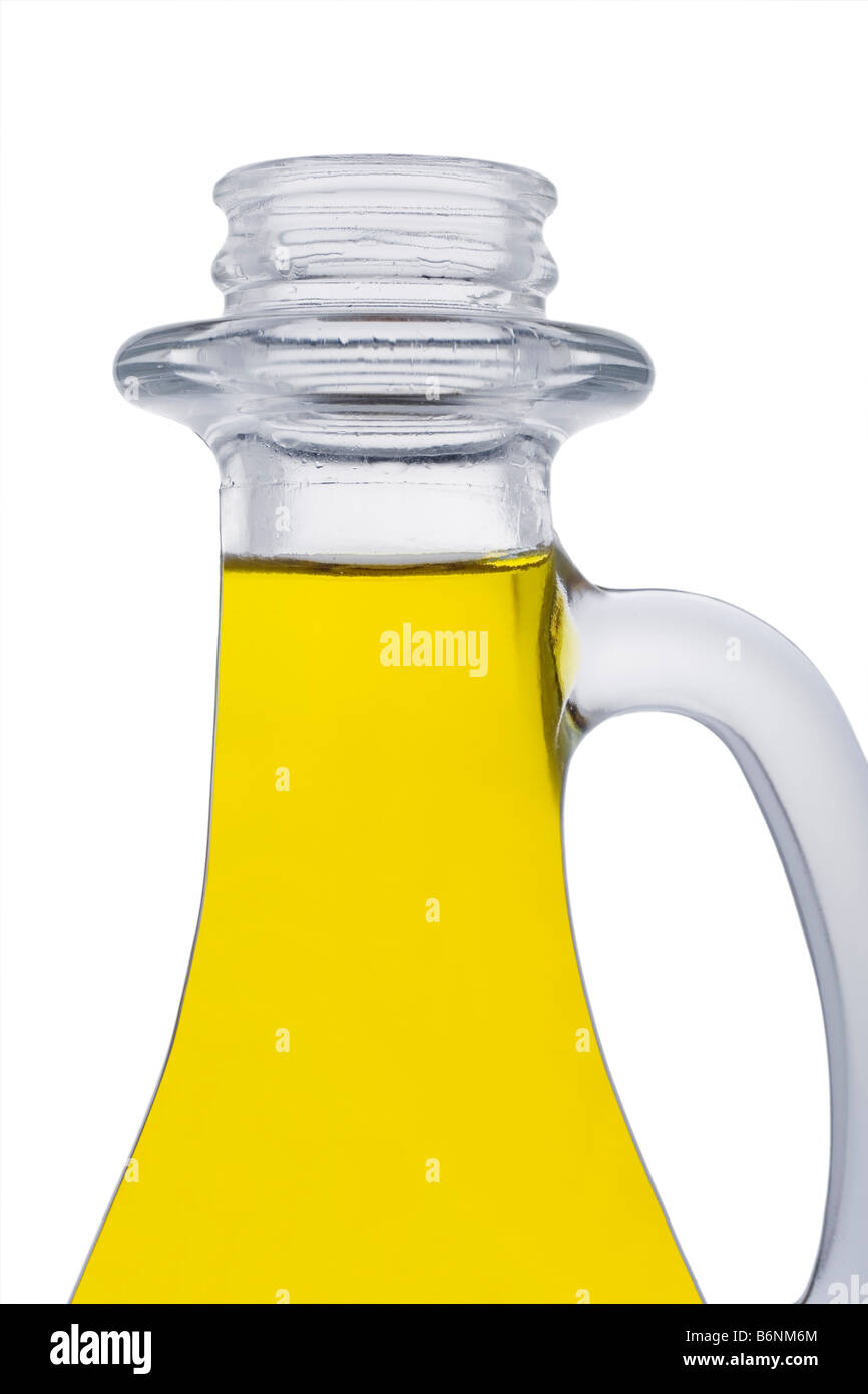 Botella de Aceite de Olivenöl Virgen extra Flasche Olivenöl extra vergine Stockfoto