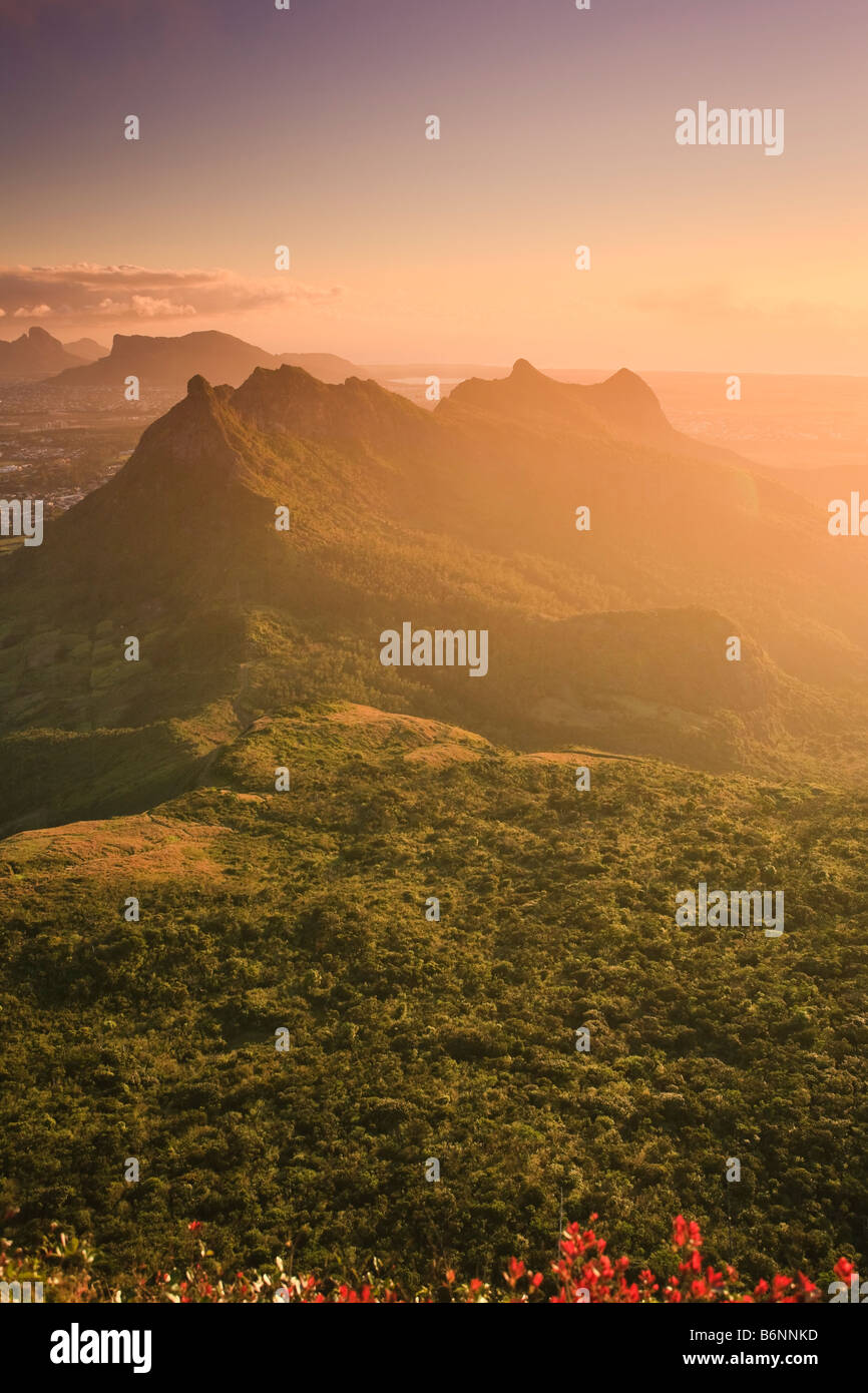 Blick von Le Pouce Peak Mauritius Indischer Ozean Stockfoto
