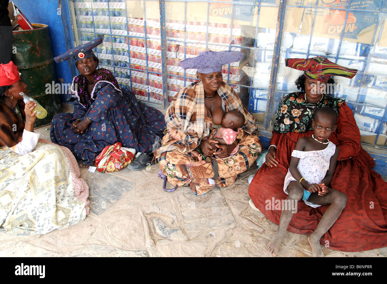 Herero Frau Opuwo namibia Stockfoto