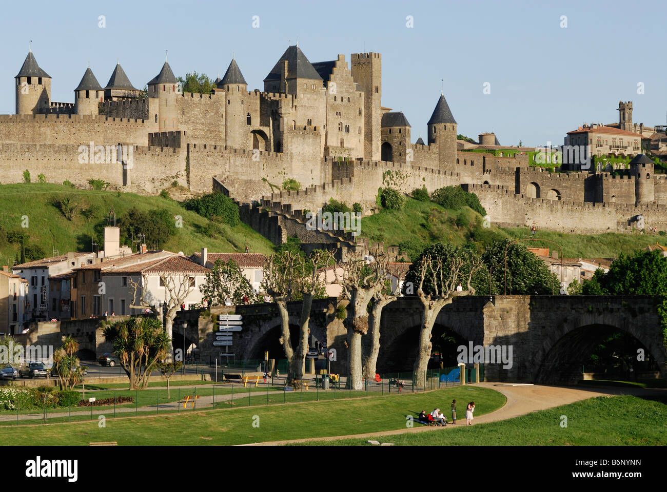 Carcassonne Frankreich mittelalterliche ummauerten Cité von Carcassonne Stockfoto