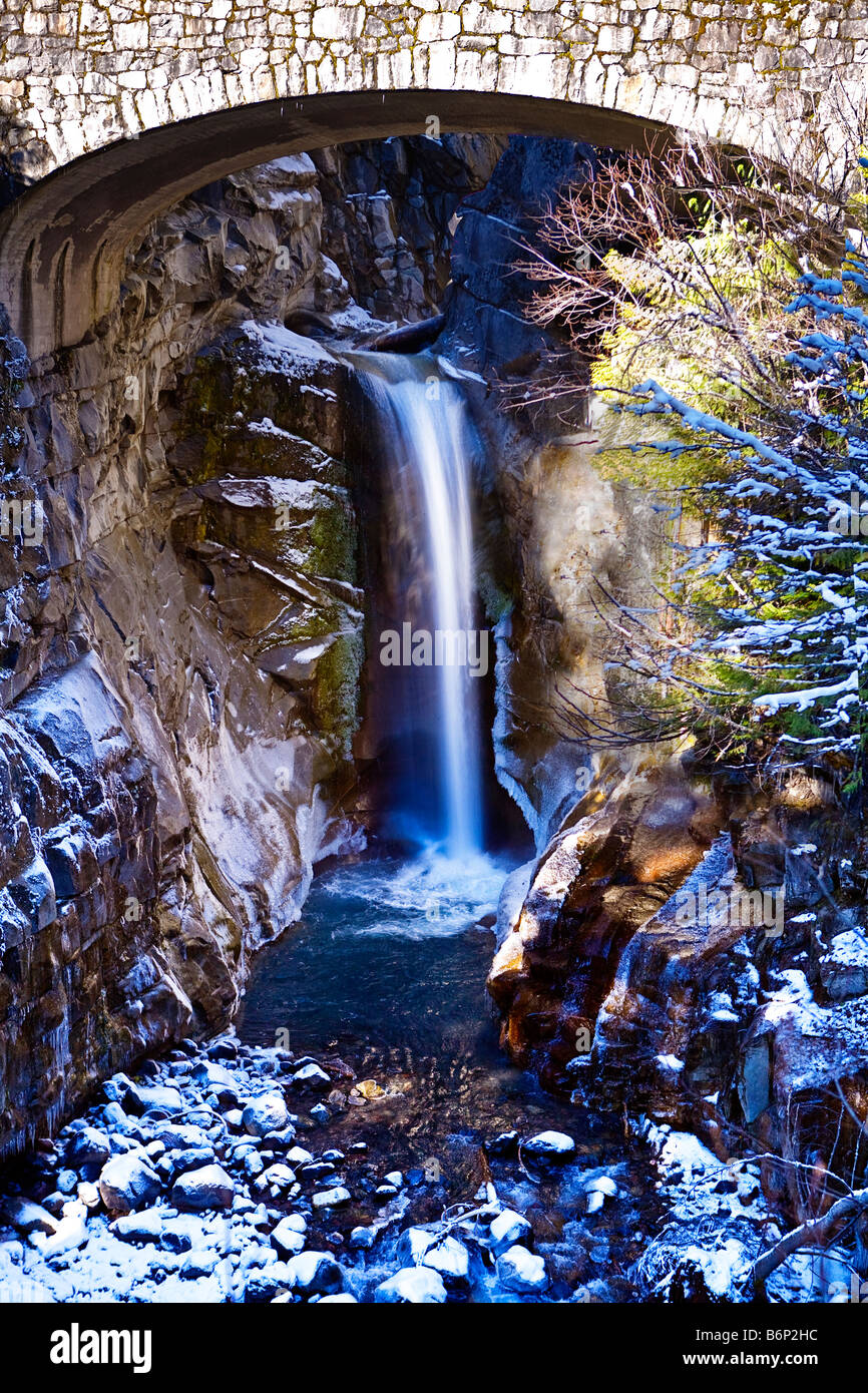 Bild von Christine fällt im Mount Rainier National Park, Blick von unten die Hauptbrücke Stockfoto