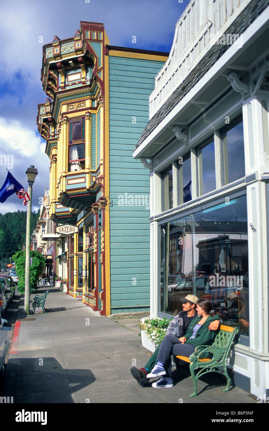 Die Innenstadt von viktorianischen Gebäuden Ferndale Humboldt County in Kalifornien Stockfoto