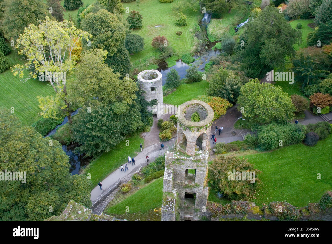 Luftaufnahme von Barney Schloss in Blarney, Co. Cork, Irland. Stockfoto
