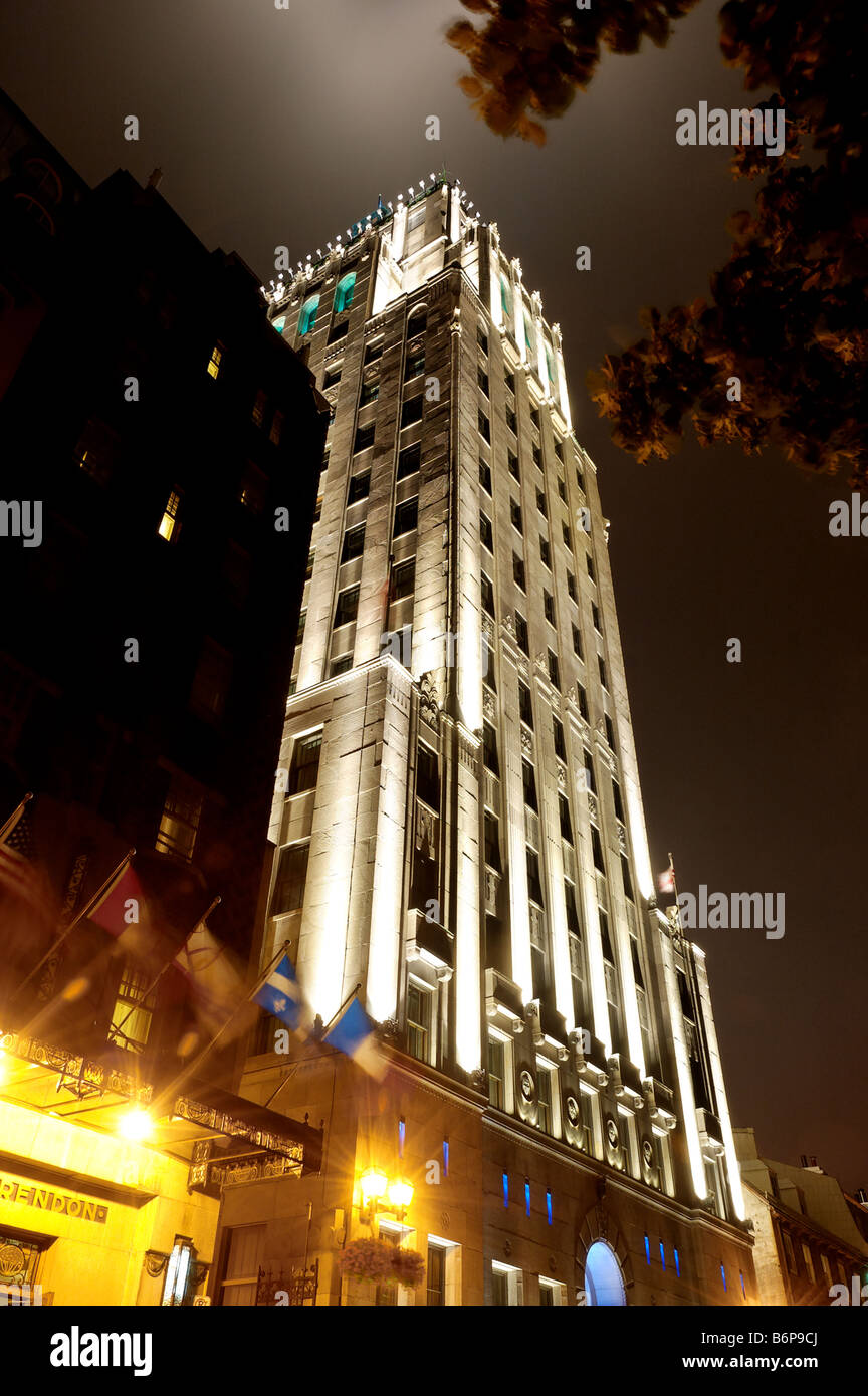 Der Preis in Québec (Stadt) Gebäude in der Nacht Stockfoto