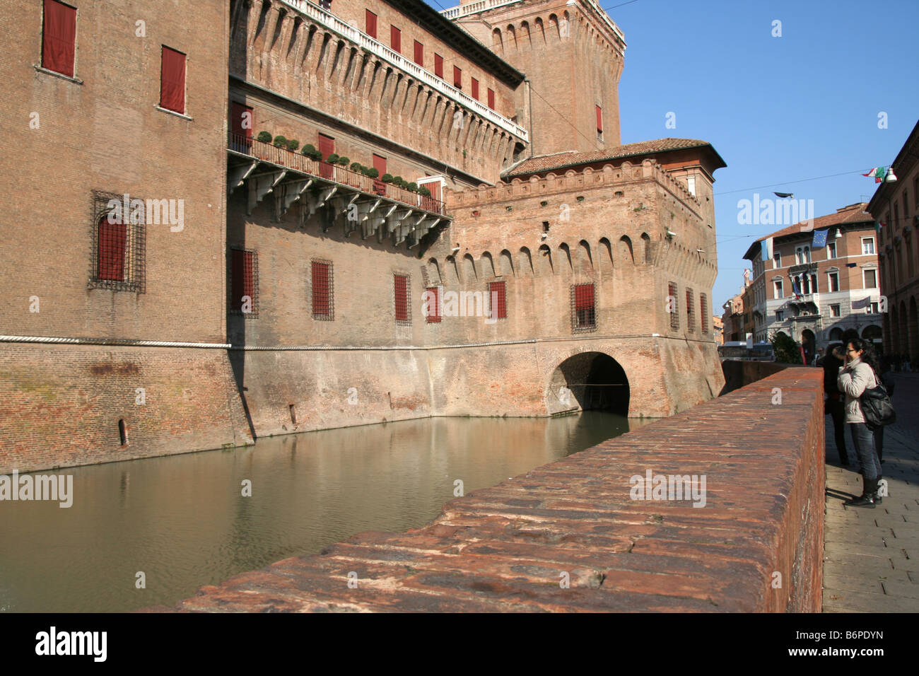 Castello Estense Ferrara, Italien Stockfoto
