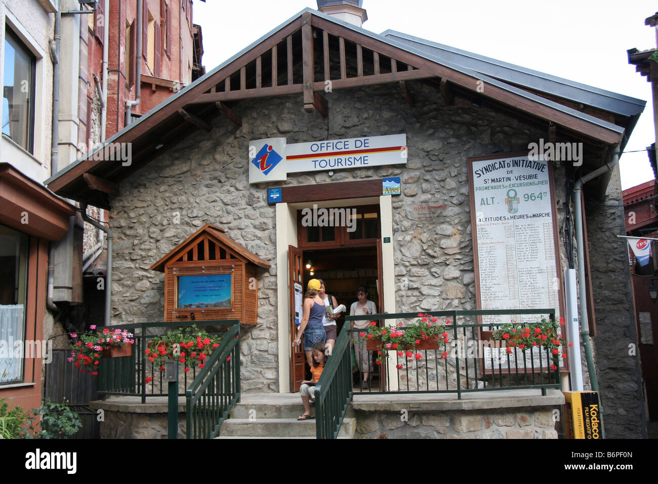 Touristeninformation in St Martin de Vésubie in den Alpes Maritimes Frankreich Stockfoto