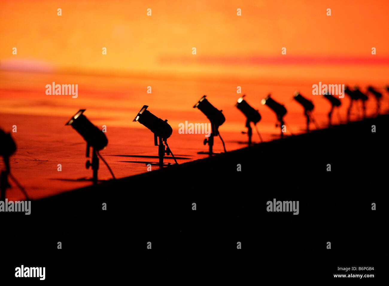 Rampe an der Seite von einem Mode-Laufsteg im Vereinigten Königreich Stockfoto