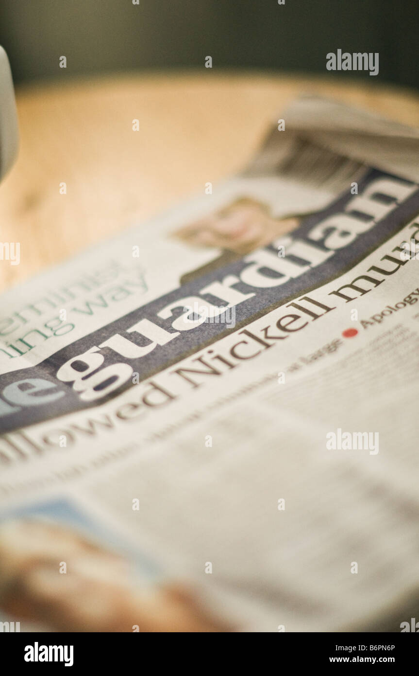 Britischen Presse: der Wächter Zeitung Titelseite UK Stockfoto