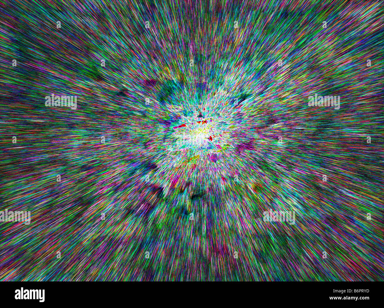 Urknall - konzeptionelle bunte abstrakte Darstellung des Ursprungs des Universums Stockfoto