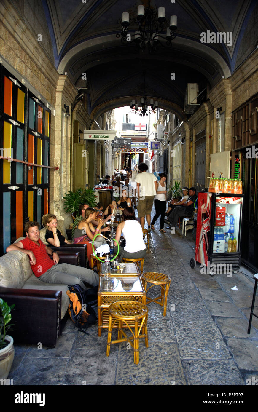 Blick auf Altstadt, Jerusalem, Israel - Christian Quartal Stockfoto