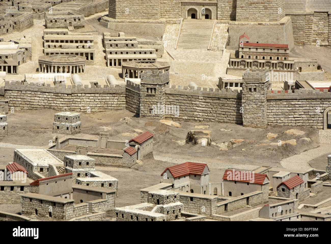 Modell von Jerusalem zur Zeit des zweiten Tempels - Rock von Golgotha Stockfoto