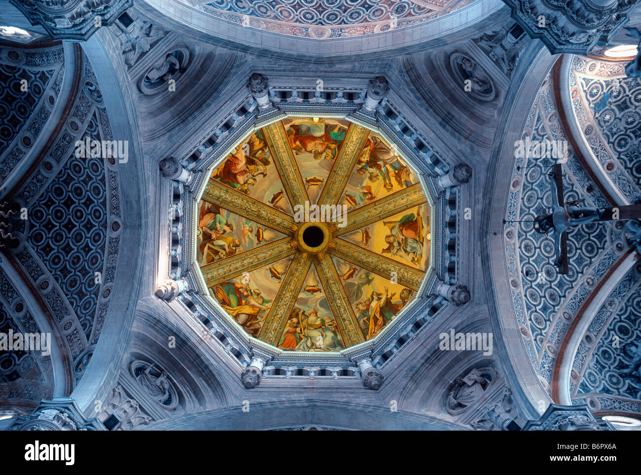 Das Gewölbe der Certosa di Pavia in der Lombardei Italien Stockfoto