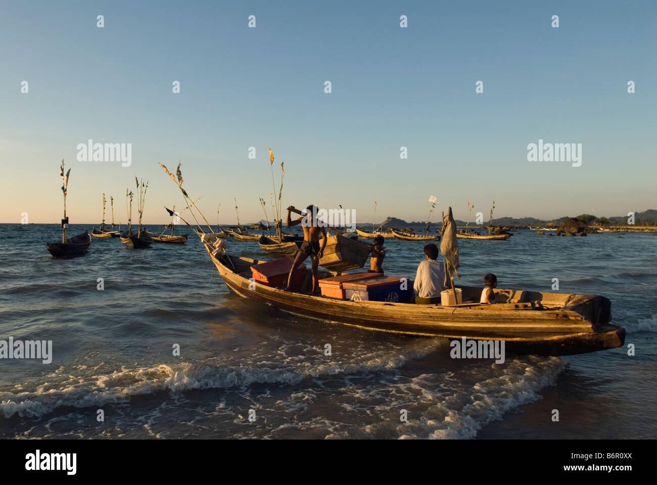 Ngapali Beach in der Nähe von Thandwe Myanmar Burma Jade Taw Dorf Ngapali Strand südlichen Rakhaing-Staat Stockfoto