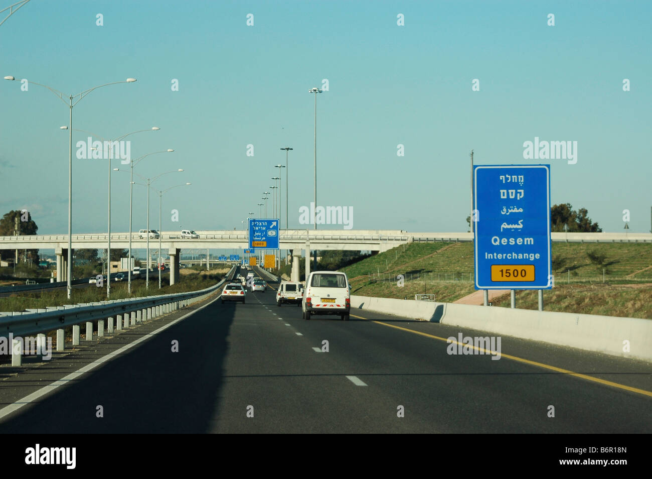 Israel Highway 6 eine neue Mautautobahn von Norden nach Süden verlaufenden Stockfoto