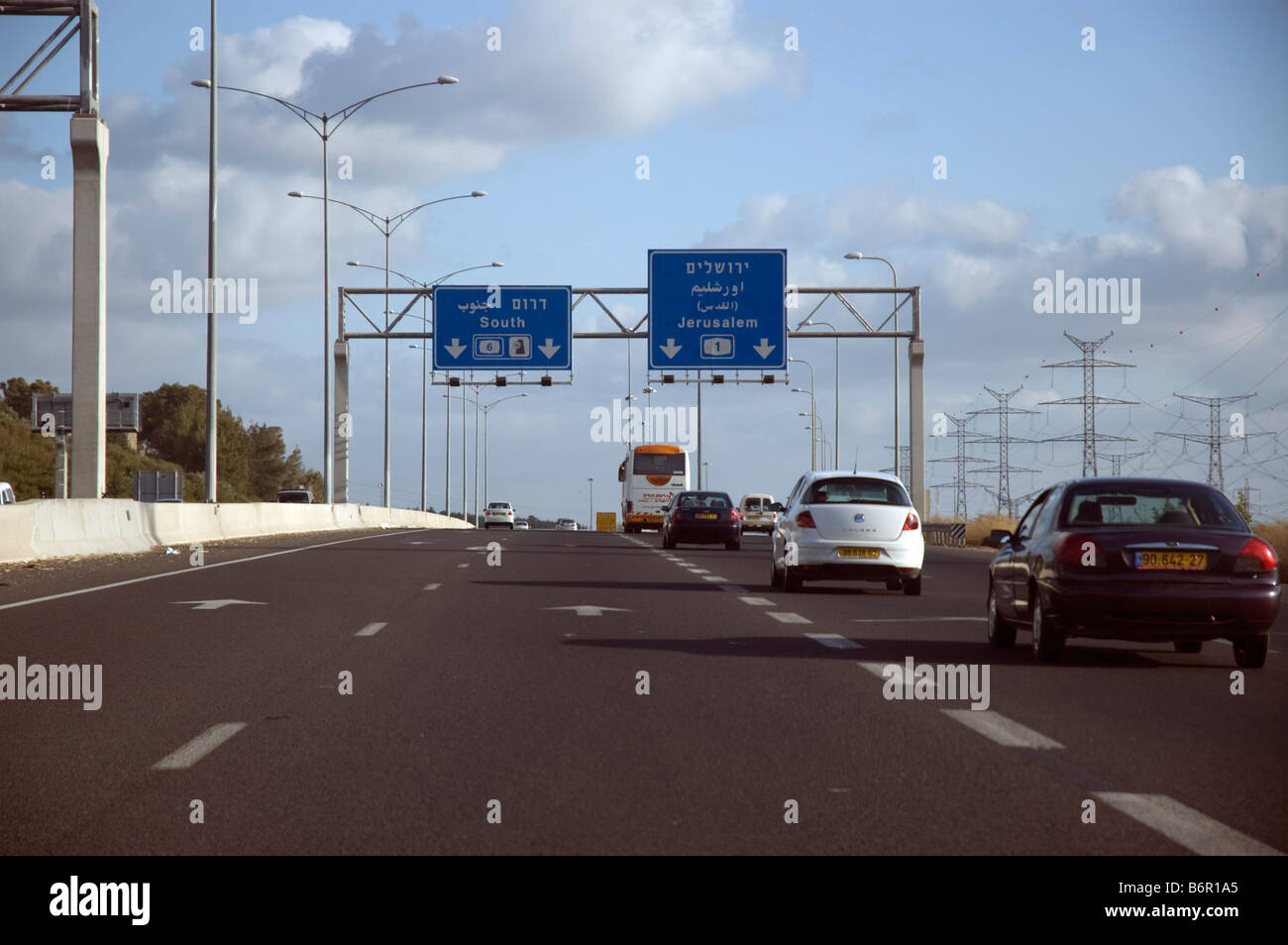 Israel Highway 6 eine neue Mautautobahn von Norden nach Süden verlaufenden Stockfoto