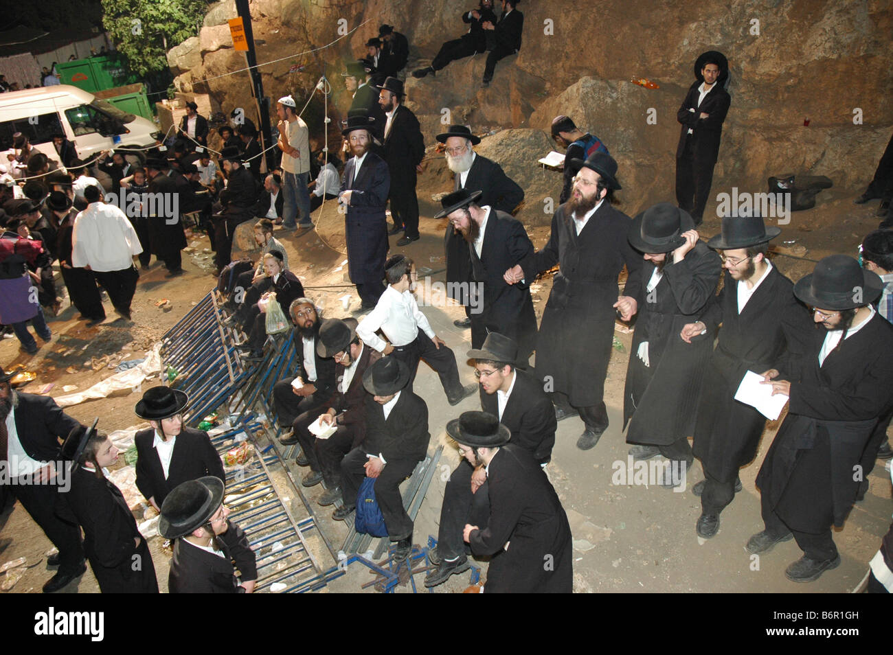 Israel Galiläa Berg Meron Verzögerung b Omer feiern am Berg Meron Stockfoto