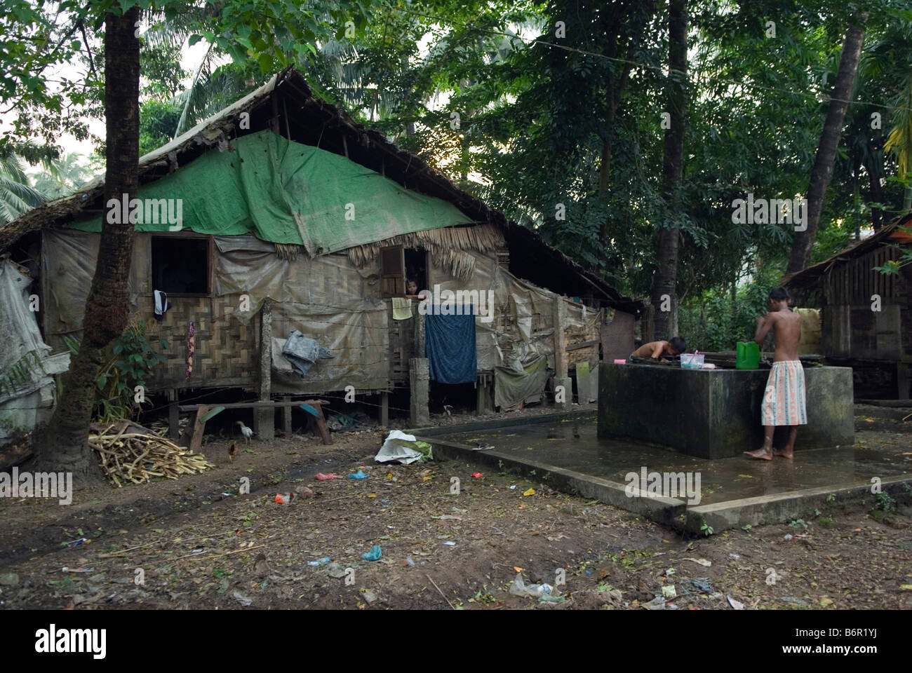 Mawlamyine Mon Staat Myanmar Burma 2008 Mawlamyaine Moulmein Slum Häuser Stockfoto