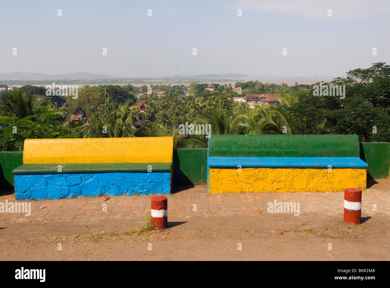 Mawlamyine Mon Staat Myanmar Burma Mawlamyaine Moulmein Aussicht über Stadt zum Fluss Thanlwin aus Mahamuni Paya Stockfoto