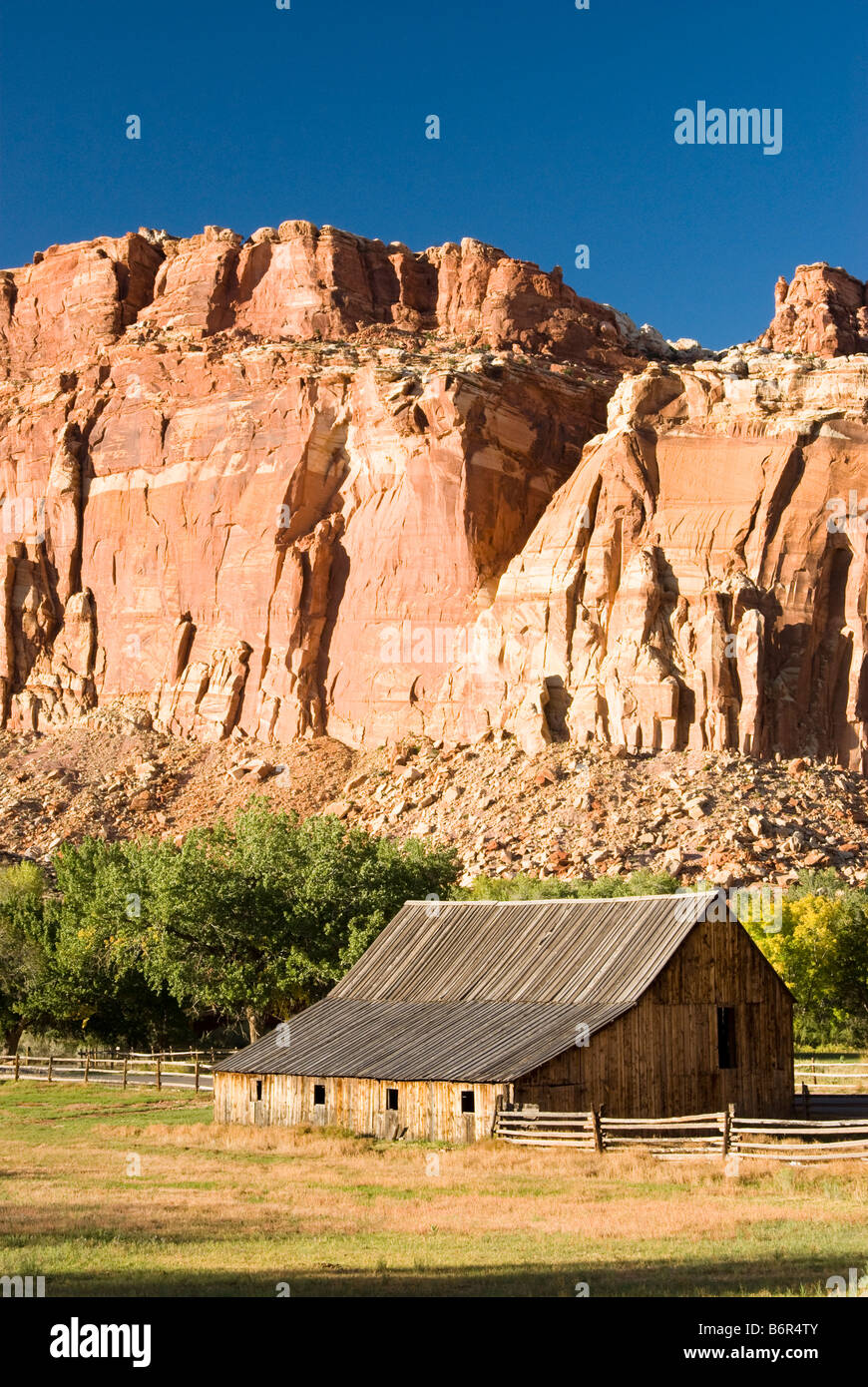 malerische Aussicht auf Gifford Bauernhof in Capital Reef Nationalpark Stockfoto