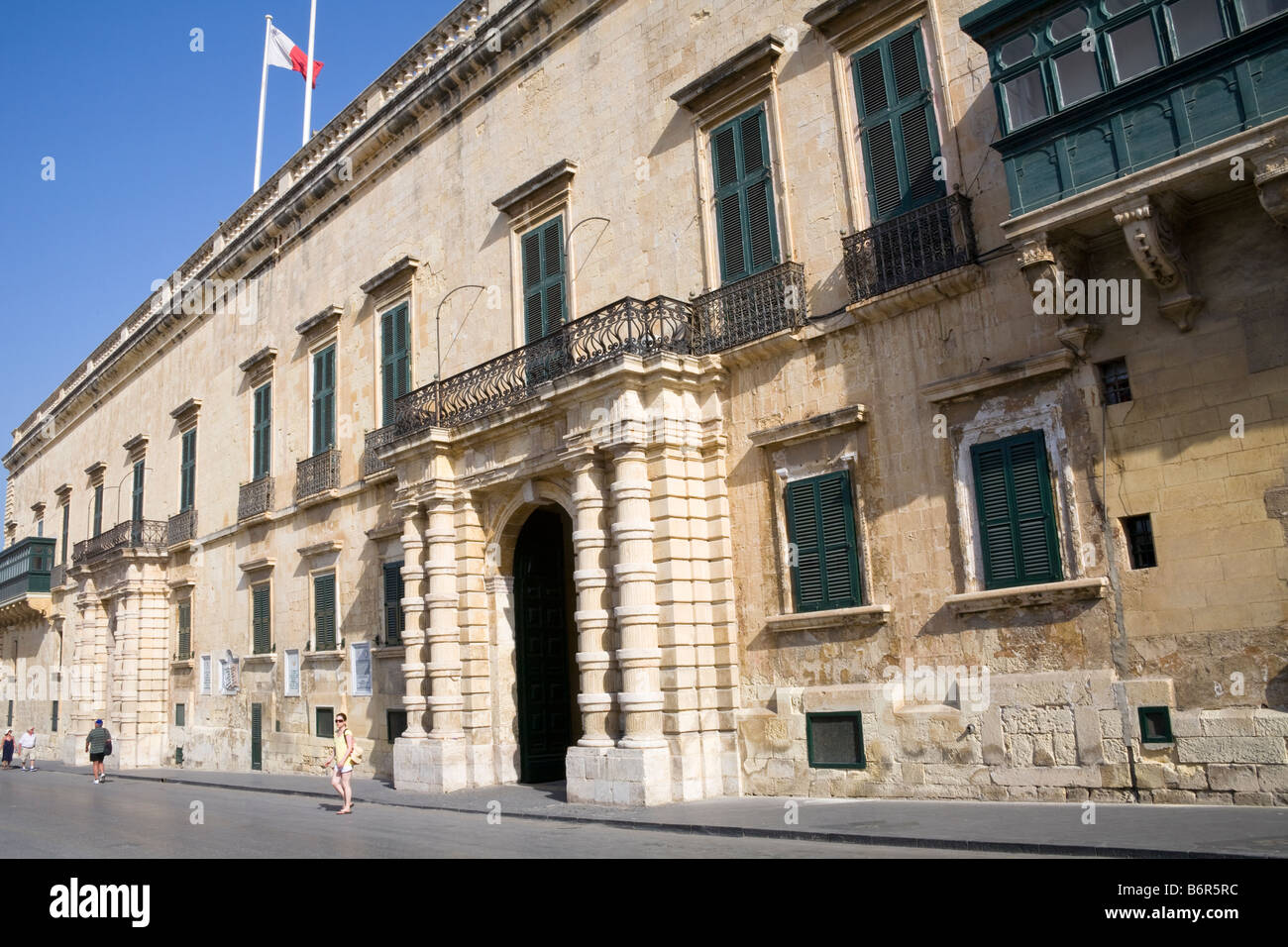 Großmeisterpalast, derzeit Rektorat, Schlossplatz, Valletta, Malta Stockfoto