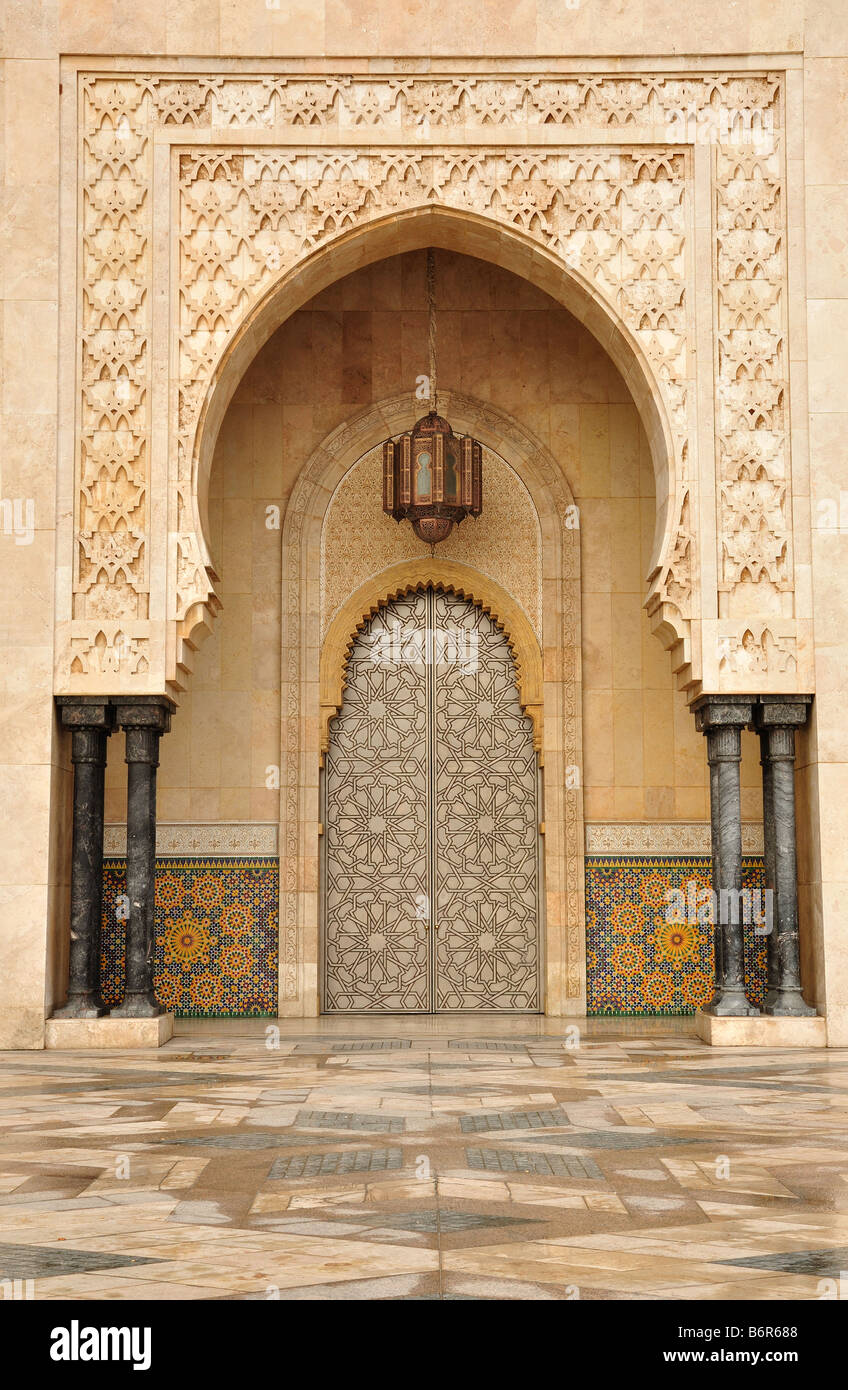 Detail der Hassan II Moschee in Casablanca, Marokko Stockfoto