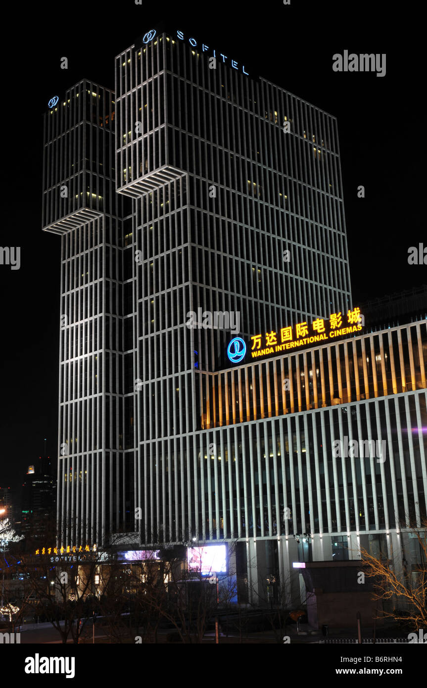 Hotel Sofitel Wanda und Wanda internationalen Kinos Peking, China. Stockfoto