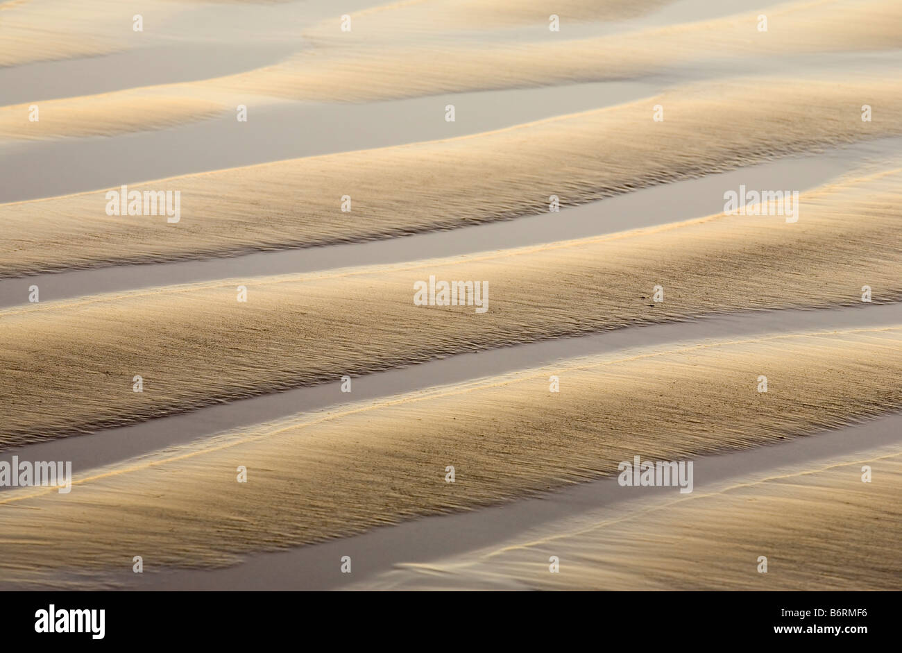 Muster in den Sand am Saltburn Strand Cleveland England Stockfoto