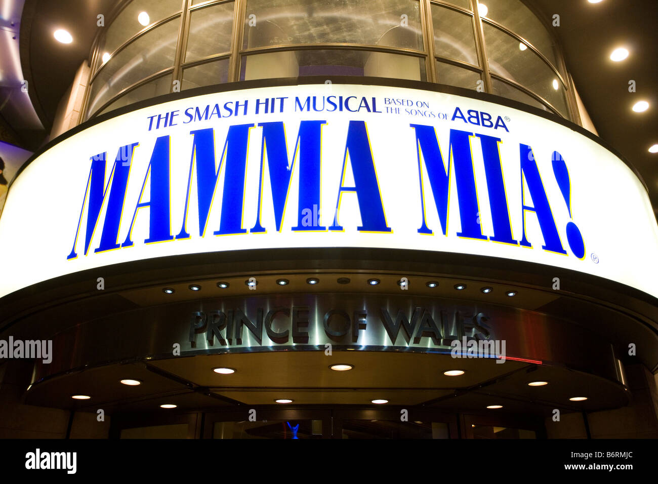 Die Prince Of Wales Theatre Coventry Street London zeigt das Abba musical zeigen Mamma Mia Stockfoto