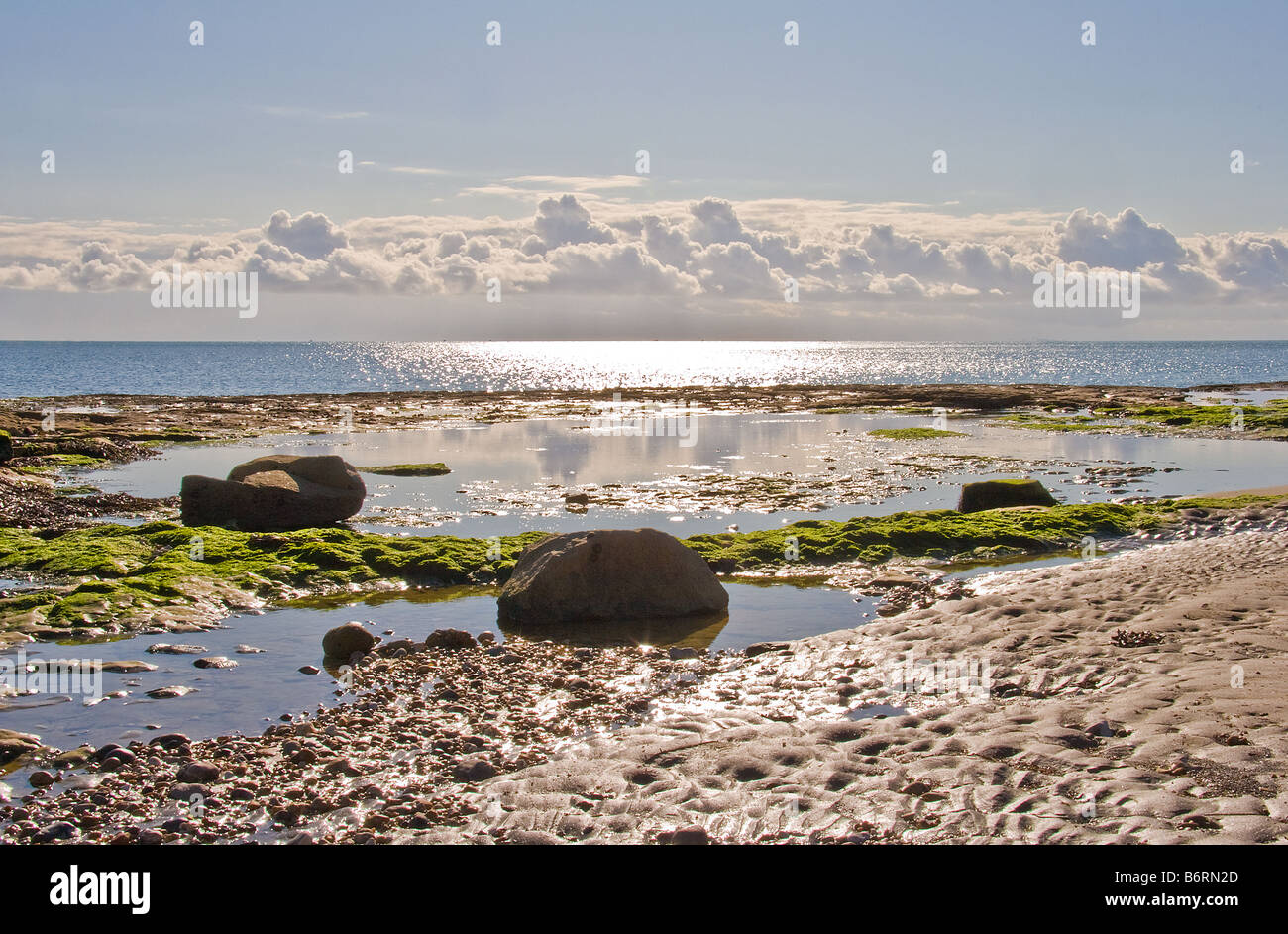 Beachscape Seelandschaft Wolkengebilde Isle Of wight Stockfoto