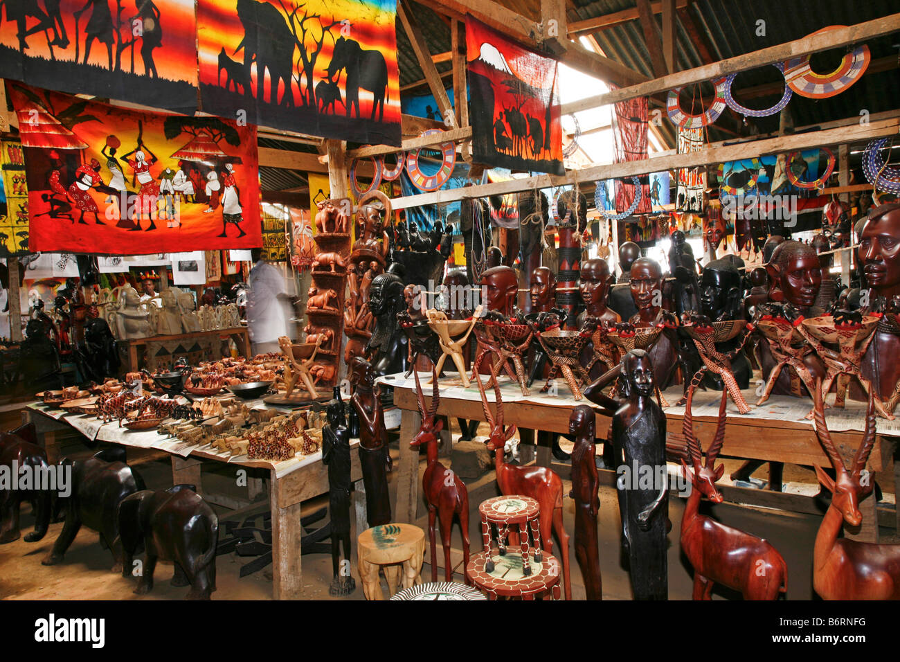 Souvenir-Shop Nairobi Kenia Afrika Stockfoto
